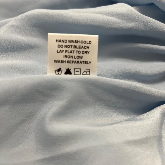 TULAROSA Natalie Mini Skirt in Baby Blue Revolve Smocked Waist Pull On SMALL - Picture 10 of 12